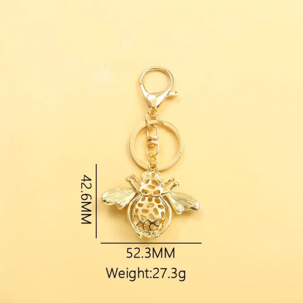 Crystal Rhinestone bee keychain - Picture 3 of 3